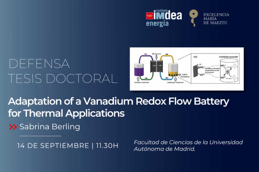 Próxima lectura de Tesis de Sabrina Berling (iMdea&nbsp;Energía)
